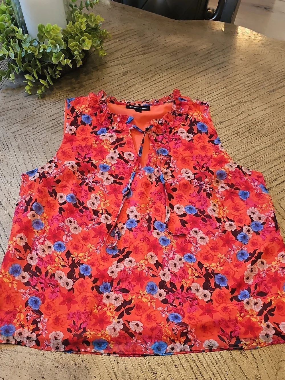 Floral Blouse Size L INC
